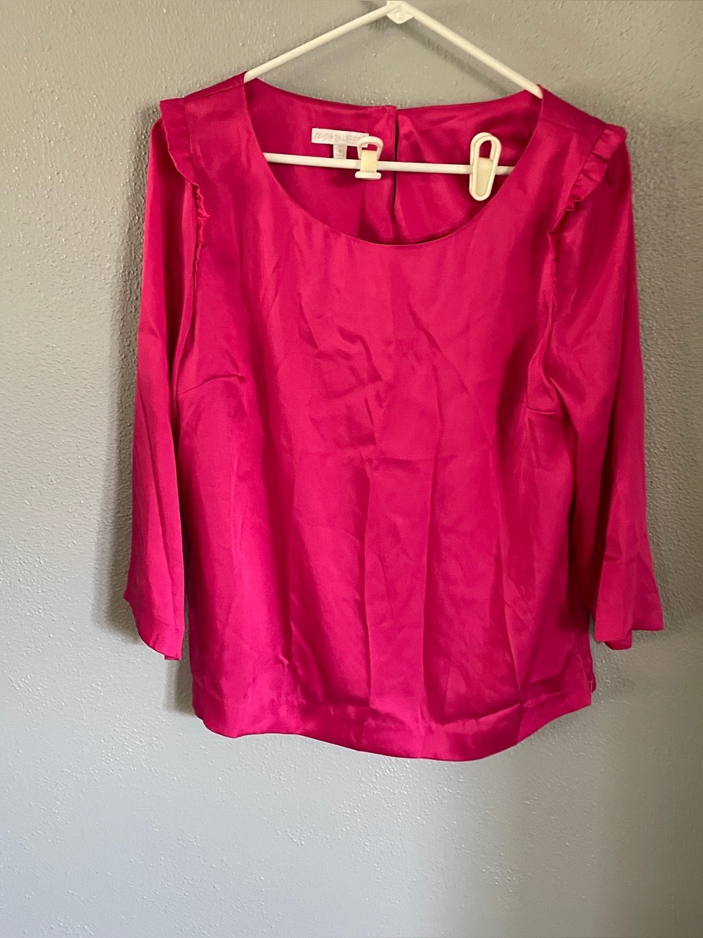 RSVP By Talbots Pink Long Sleeve Ruffle Blouse Women’s Size 8